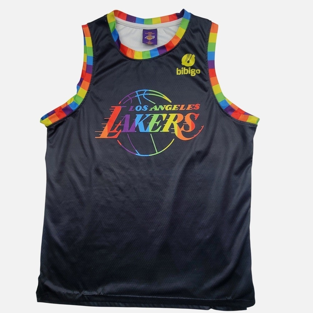 Los Angeles Lakers Pride‎ Night Jersey XL Black Rainbow Links Marketing Group